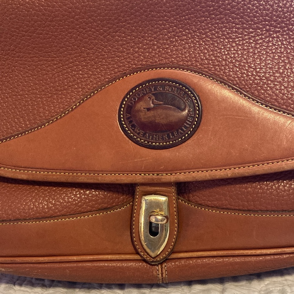 Vintage Dooney & Bourke All-Weather Leather Carrier Shoulder-bag mini Briefcase